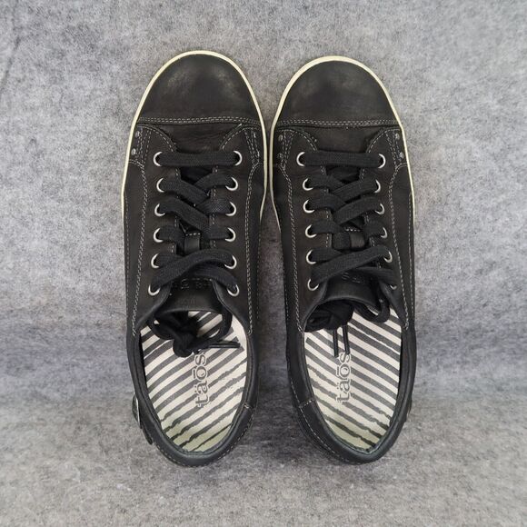 Taos Shoes Womens 9.5 Sneaker Lifestyle Casual Leather Capital Black Low Lace Up - Picture 5 of 16